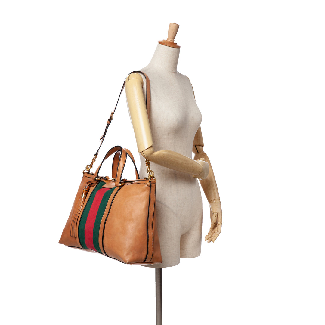 Leather Rania Convertible Tote Brown - Gaby Paris