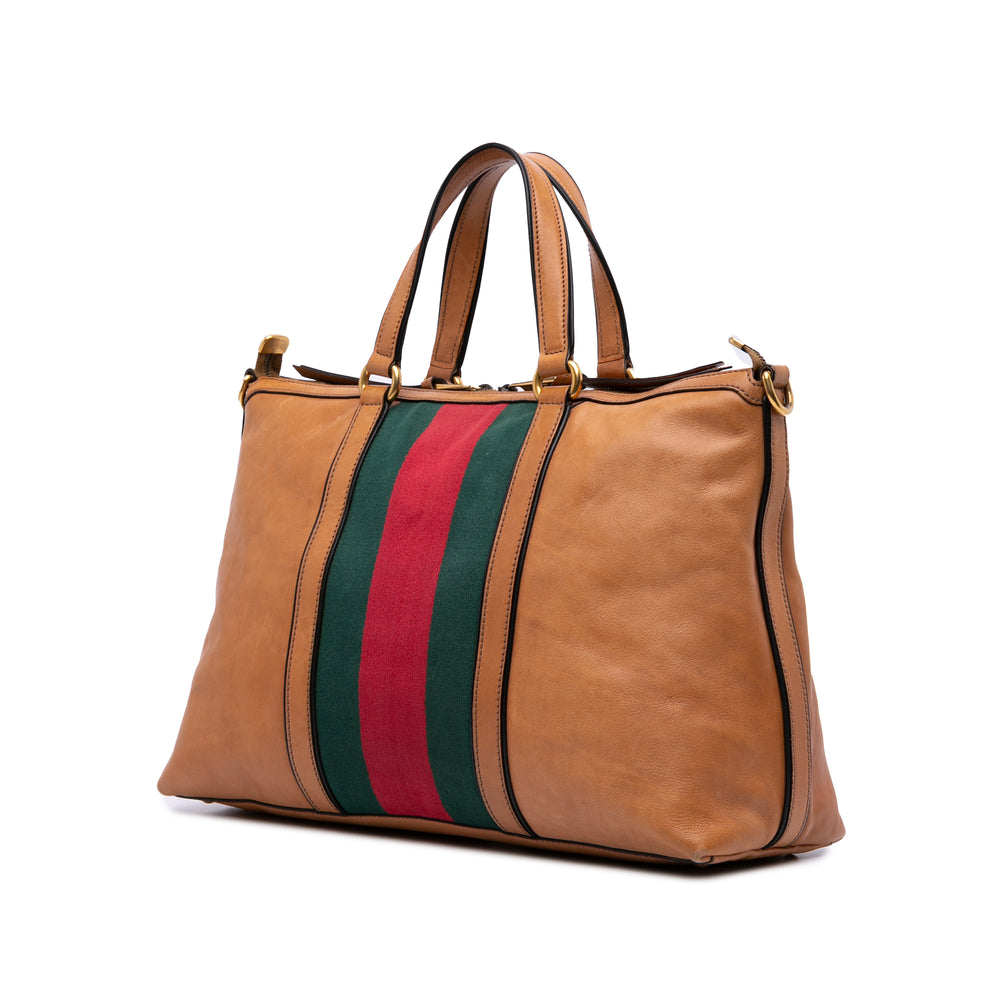 Leather Rania Convertible Tote Brown - Gaby Paris
