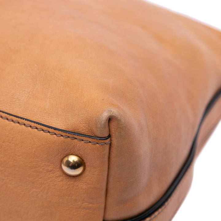 Leather Rania Convertible Tote Brown - Gaby Paris