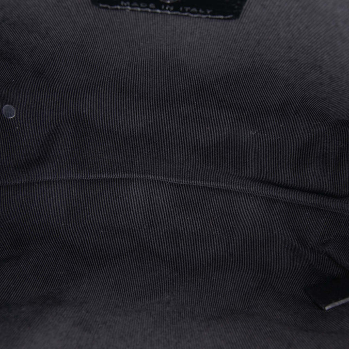 Chanel CC Quilted Cuir verni Cosmetic Pochette Noir