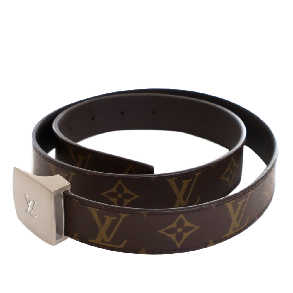 Monogram LV Cut Reversible Belt Brown - Gaby Paris