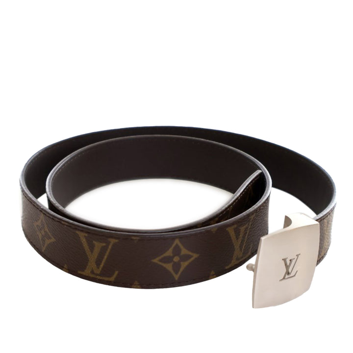 Monogram LV Cut Reversible Belt Brown - Gaby Paris
