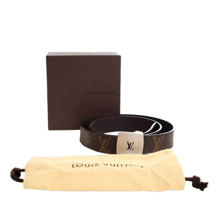 Monogram LV Cut Reversible Belt Brown - Gaby Paris