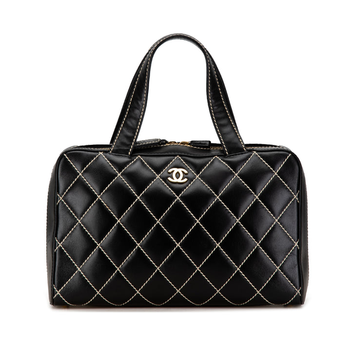 CC Wild Stitch Lambskin Handbag Black - Gaby Paris