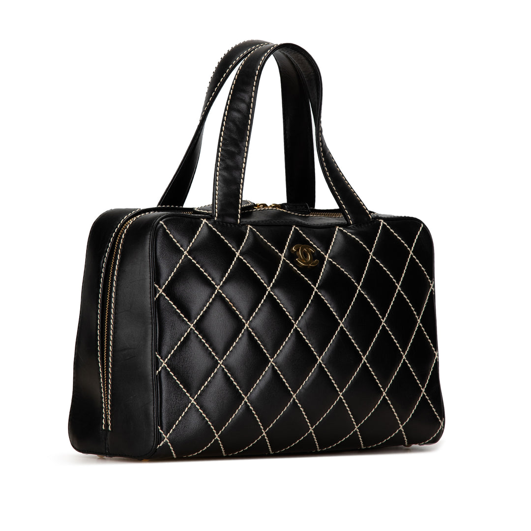 CC Wild Stitch Lambskin Handbag Black - Gaby Paris