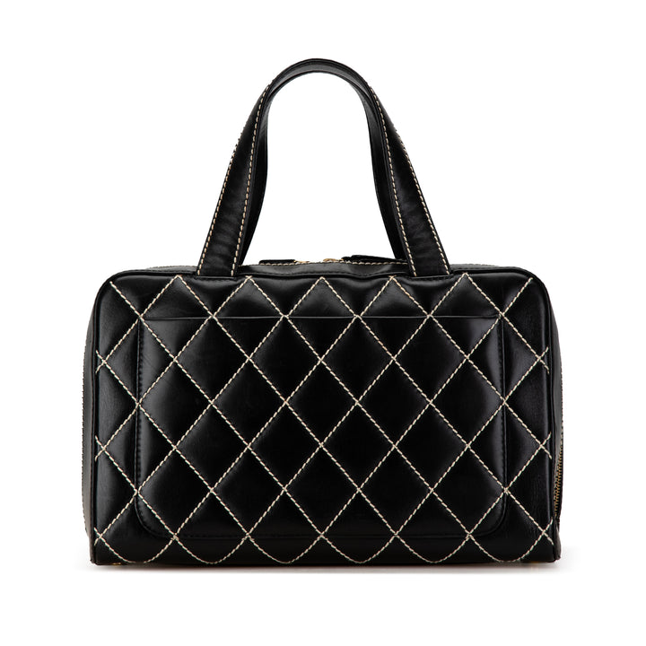 CC Wild Stitch Lambskin Handbag Black - Gaby Paris