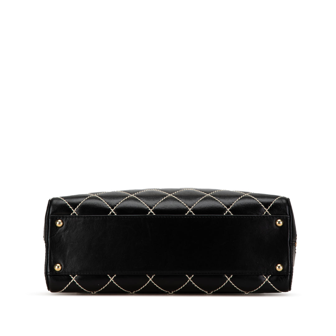 CC Wild Stitch Lambskin Handbag Black - Gaby Paris