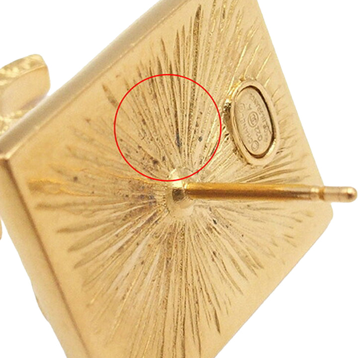 Chanel plaqué Lion Head CC pendantes fermoir poussette Boucles d’oreilles