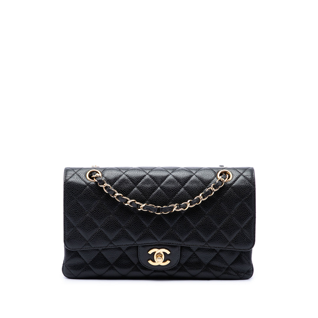 Chanel Sac porté épaule Classic Double rabat Moyen Cuir caviar Noir – vue principale – GABY PARIS