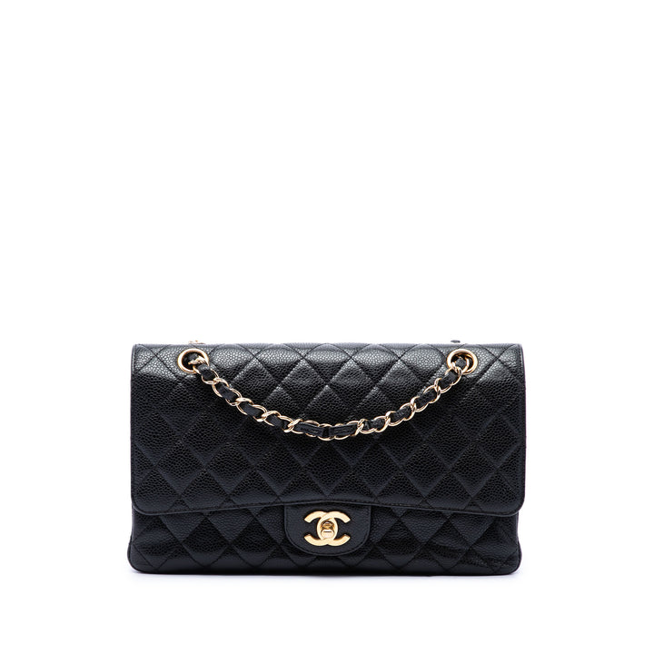 Chanel Sac porté épaule Classic Double rabat Moyen Cuir caviar Noir – vue principale – GABY PARIS