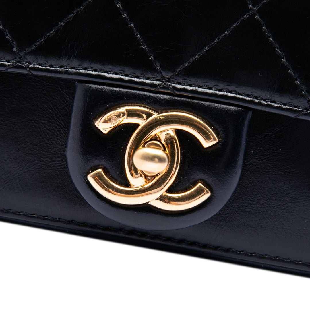 Chanel Paris Cosmopolite Mini vieilli Cuir de veau Straight Lined à rabat