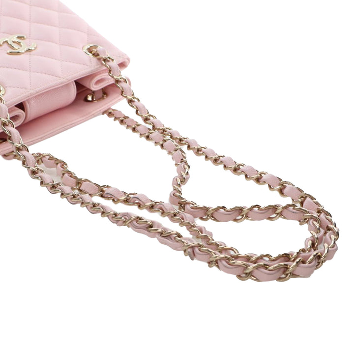 Mini Quilted Caviar Bucket Bag Pink - Gaby Paris