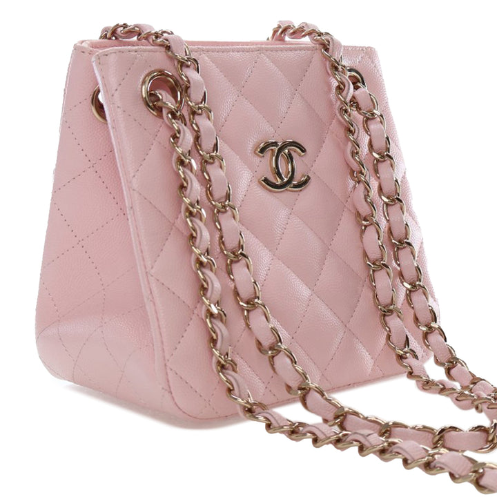 Mini Quilted Caviar Bucket Bag Pink - Gaby Paris