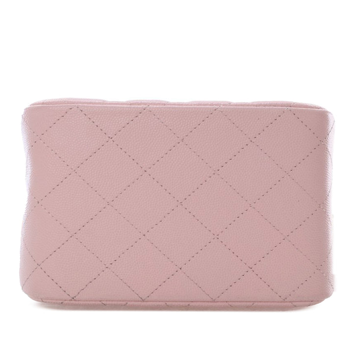 Mini Quilted Caviar Bucket Bag Pink - Gaby Paris