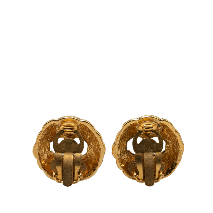 Gold Plated CC Clip On Earrings Gold - Gaby Paris