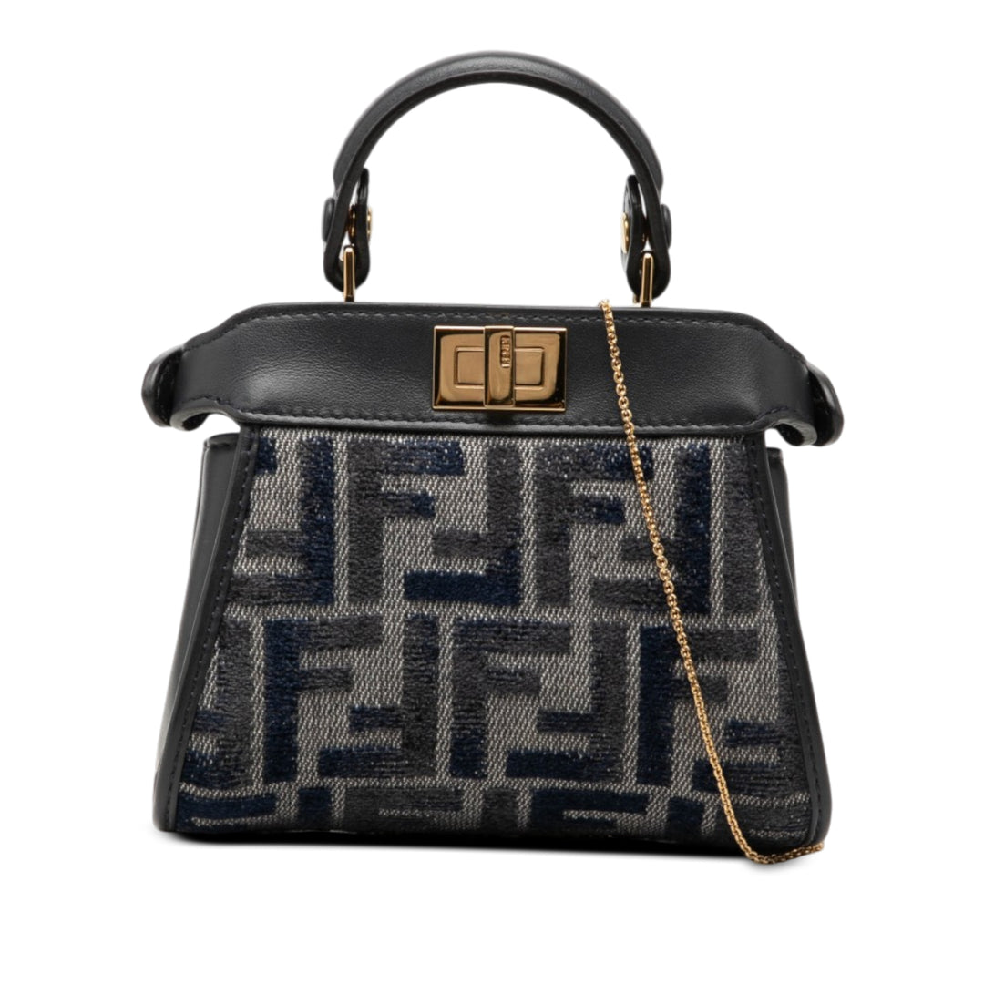 Fendi Zucca Chenille Peekaboo Sac Nano Tissu