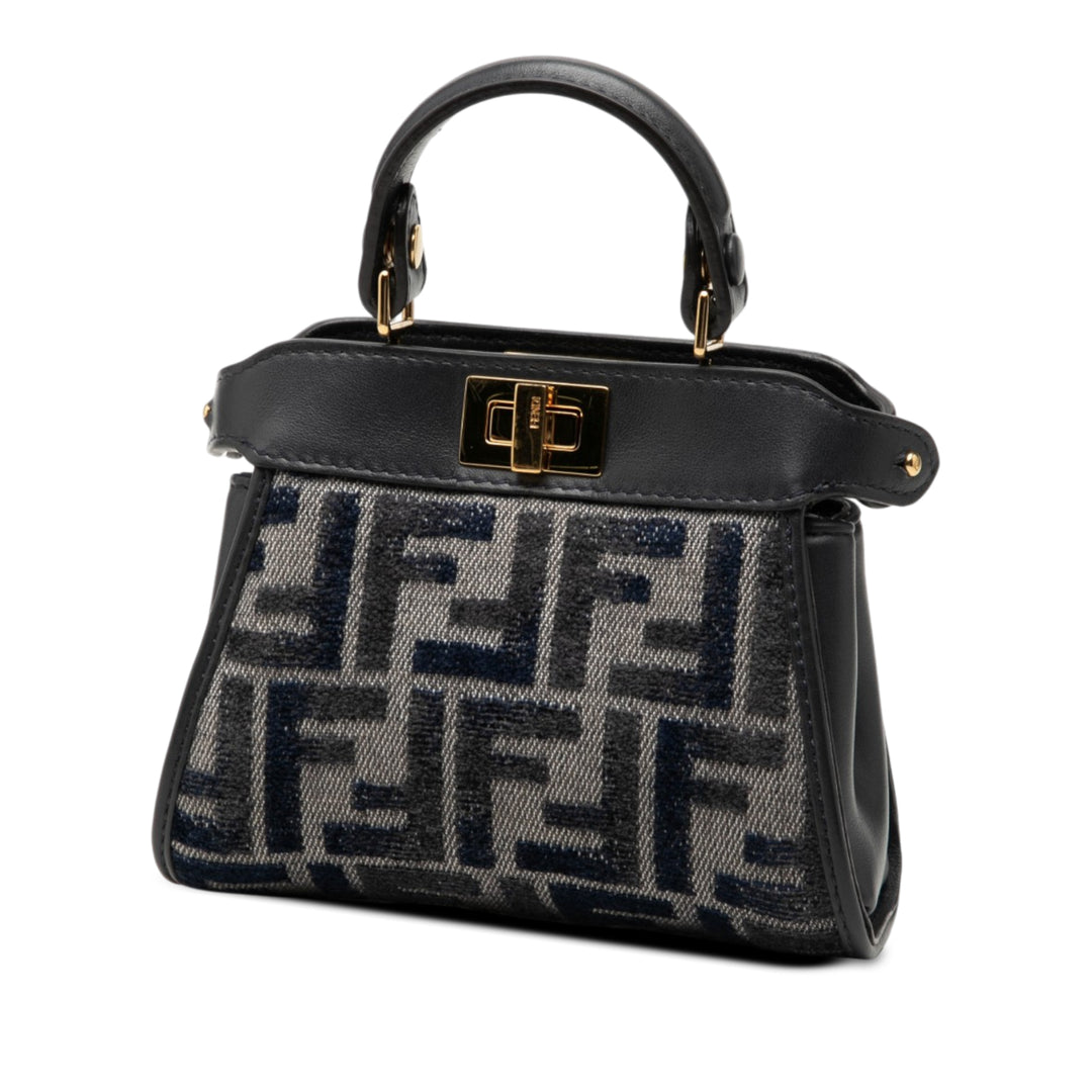 Fendi Zucca Chenille Peekaboo Sac Nano Tissu