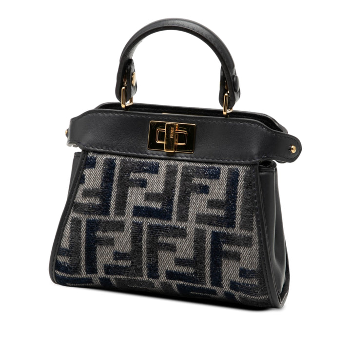 Fendi Zucca Chenille Peekaboo Sac Nano Tissu