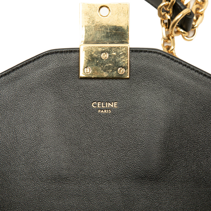 Celine Sac porté épaule brillant C Moyen Cuir de veau Noir – vue 5 – GABY PARIS