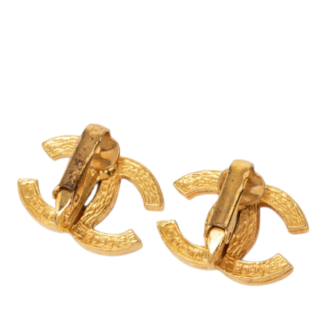 Chanel CC plaqué Strass Clip On Boucles d'oreilles