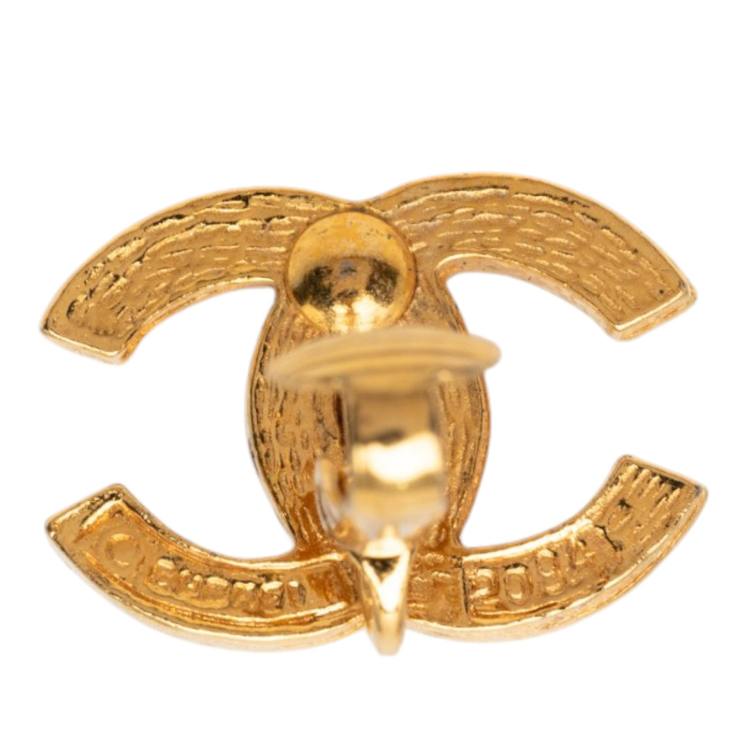 Chanel CC plaqué Strass Clip On Boucles d'oreilles