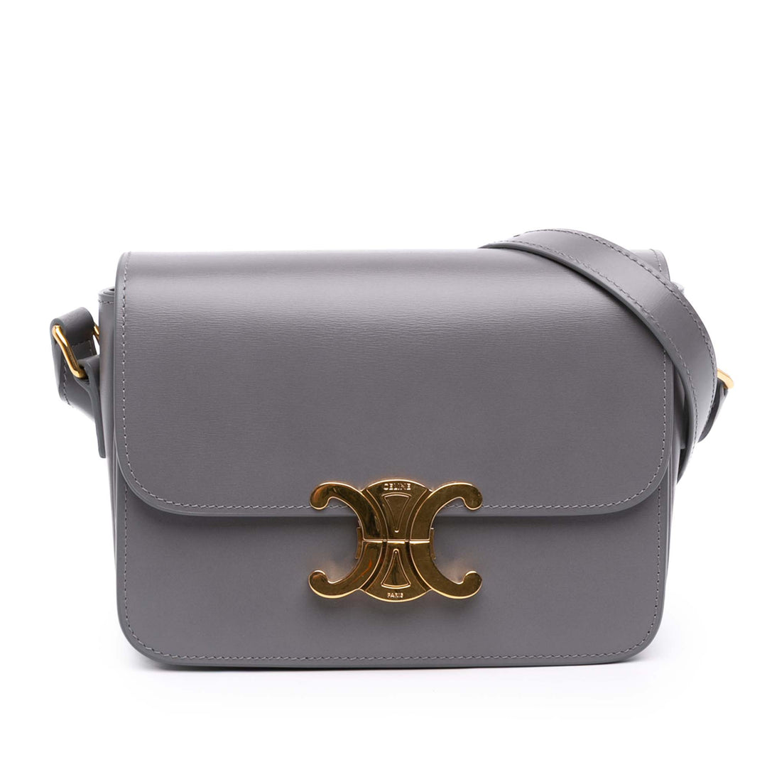 brillant Triomphe Sac Teen Cuir de veau Gris