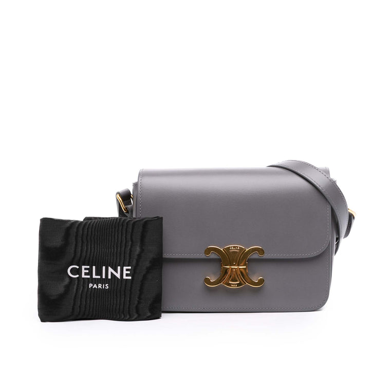 brillant Triomphe Sac Teen Cuir de veau Gris