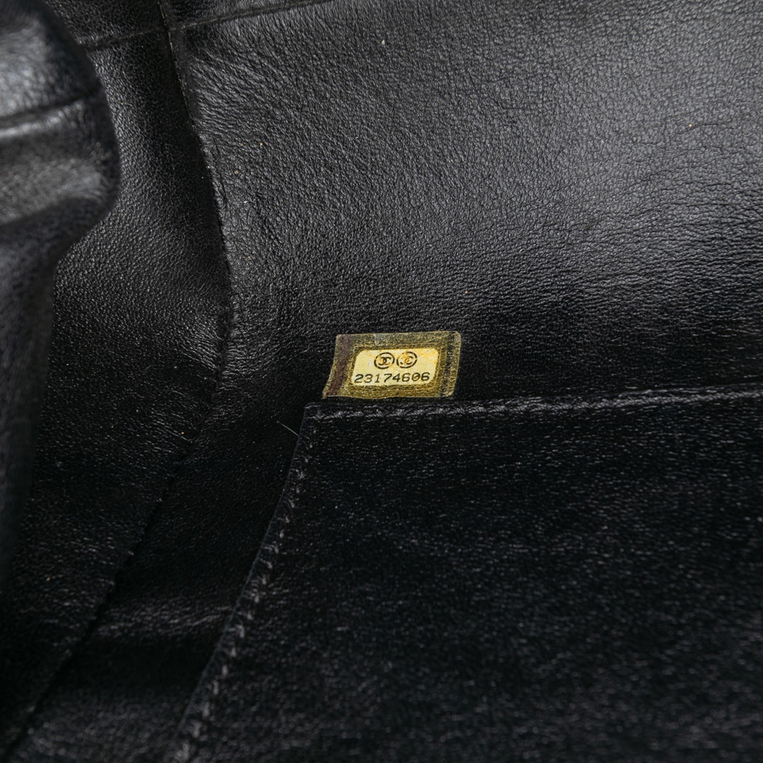 Chanel Paris Rome Quilted Cuir de veau Colosseum Lock Frame Bowling Bag Noir