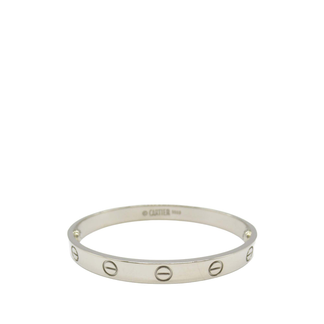 18K White Gold Classic Love Bracelet Silver - Gaby Paris