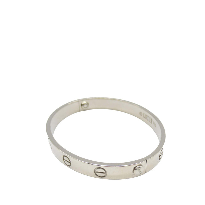 18K White Gold Classic Love Bracelet Silver - Gaby Paris