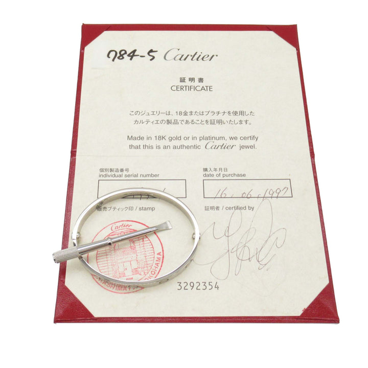 18K White Gold Classic Love Bracelet Silver - Gaby Paris