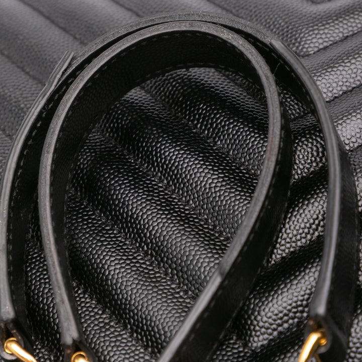 Large Grain de Poudre Monogram Chevron Envelope Bag Black - Gaby Paris