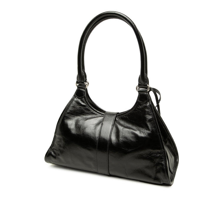 Prada Sac porté épaule Glossy Moyen Cuir de veau Noir – vue 2 – GABY PARIS