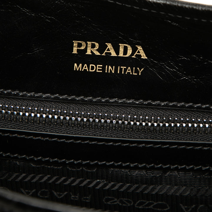Prada Sac porté épaule Glossy Moyen Cuir de veau Noir – vue 5 – GABY PARIS