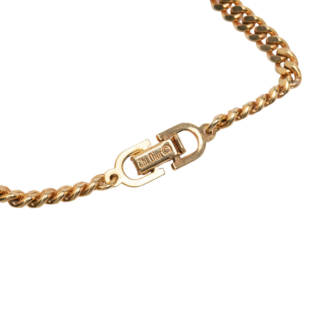 Dior Bracelet Strass CD Logo Chaîne plaqué or – vue 5 – GABY PARIS