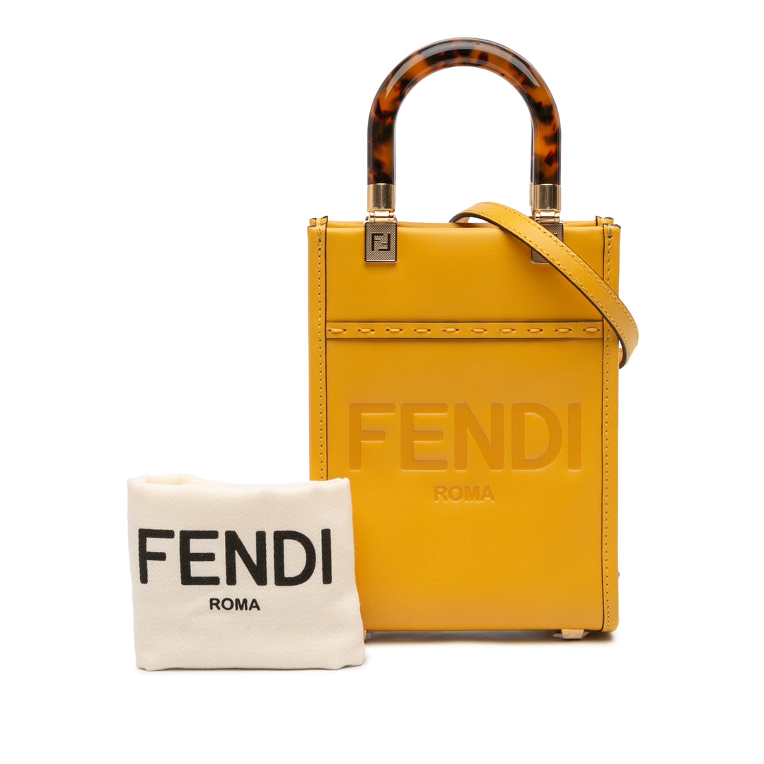 Fendi Mini Cuir Sunshine Shopper Cabas