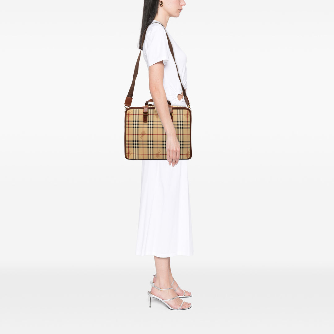 Haymarket Check Business Sac Toile enduite Beige