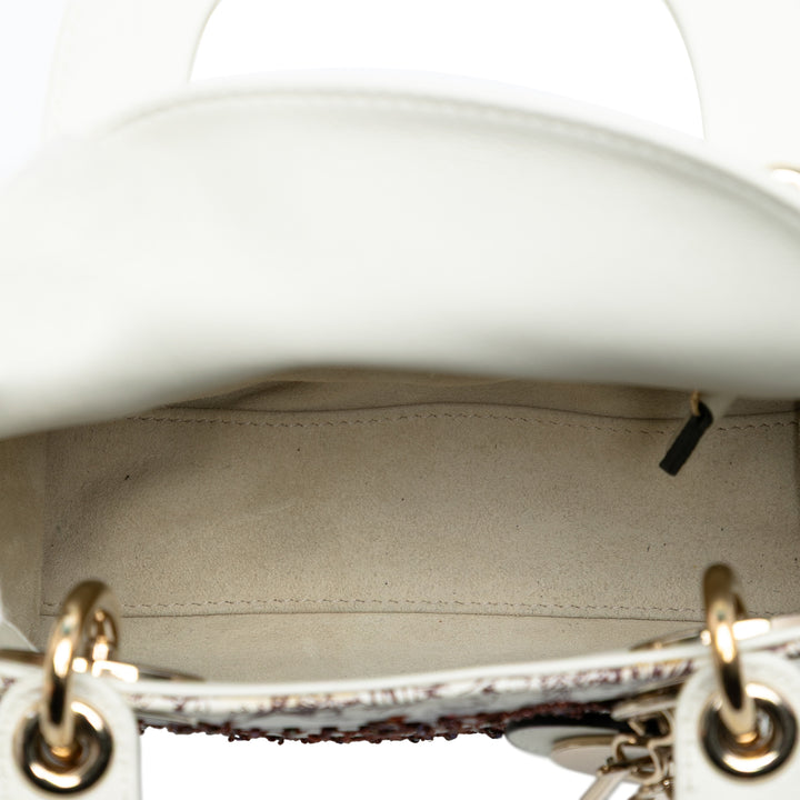 Dior Limited Edition Mini Cuir de veau brodé Toile de Jouy Lady Dior