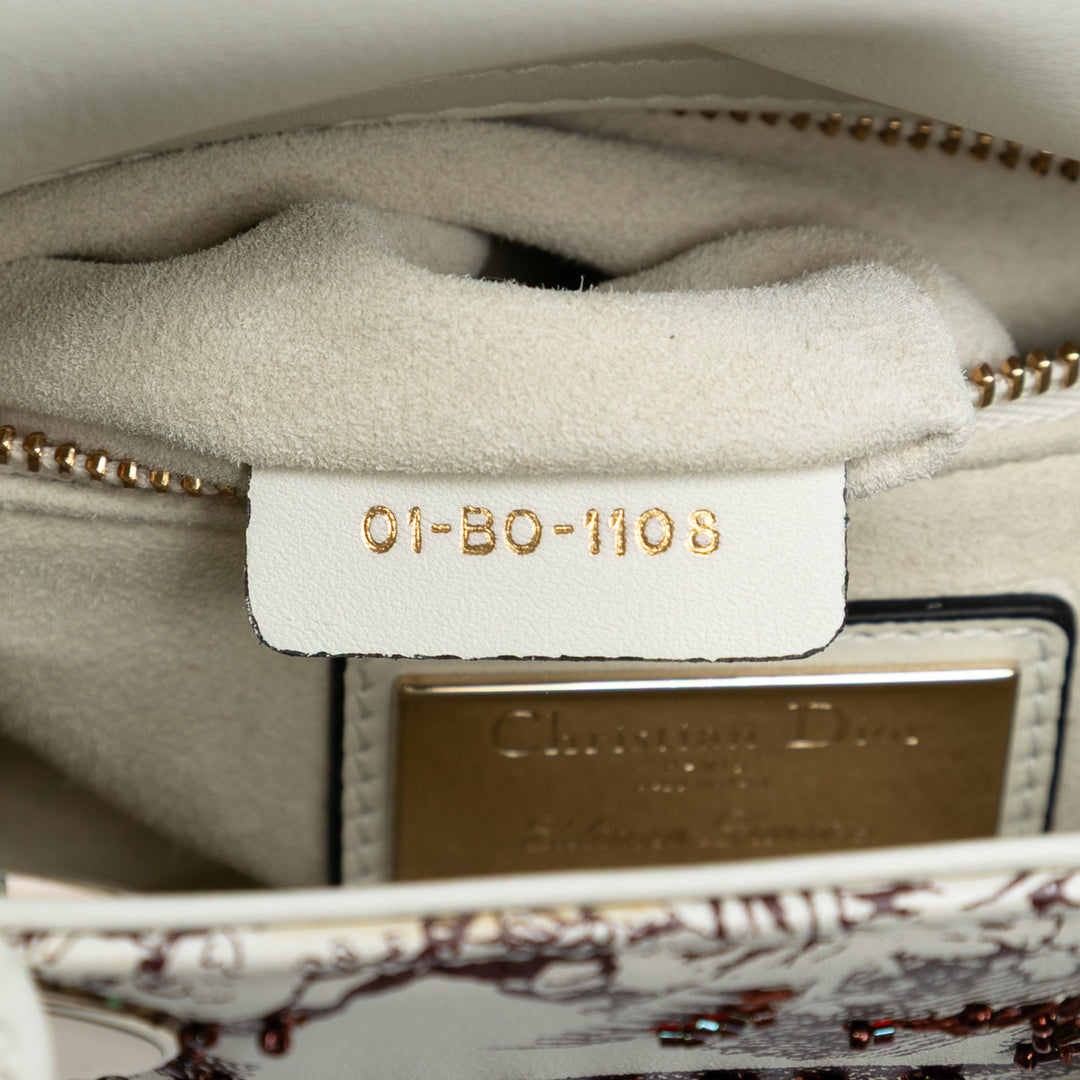 Dior Limited Edition Mini Cuir de veau brodé Toile de Jouy Lady Dior