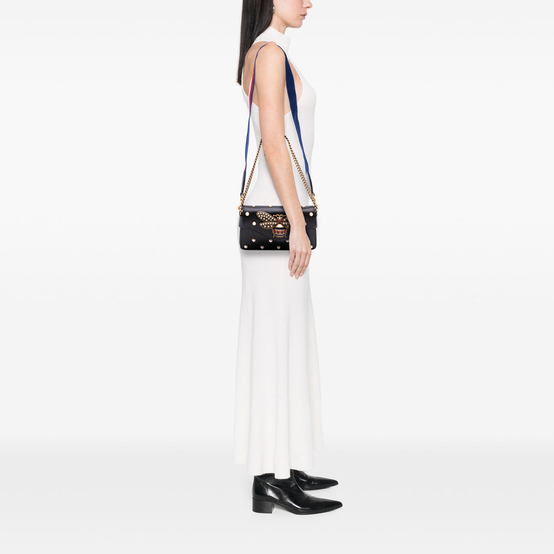 Mini Queen Margaret Broadway Leather Satchel Black - Gaby Paris
