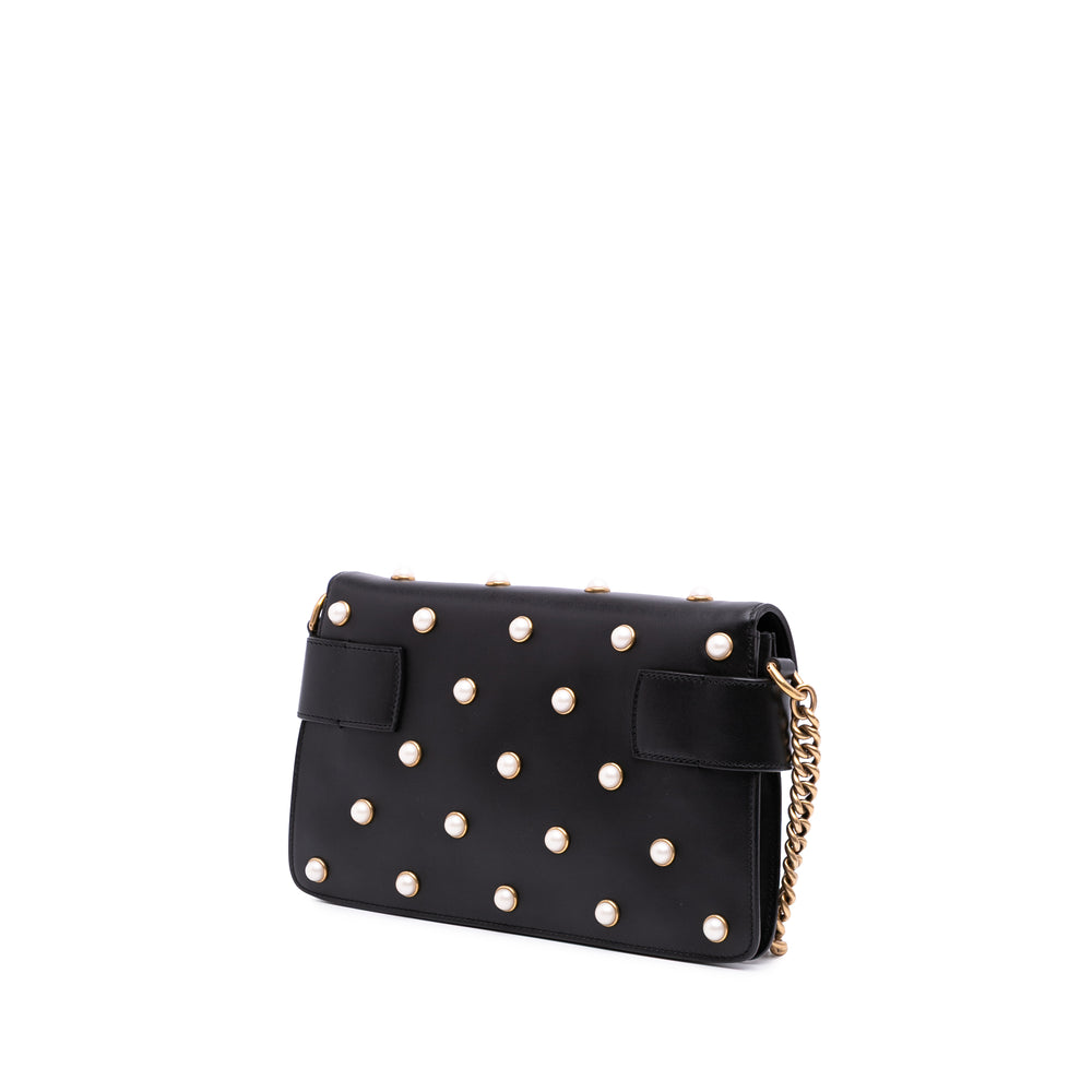 Mini Queen Margaret Broadway Leather Satchel Black - Gaby Paris