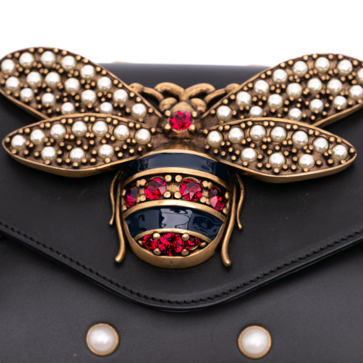 Mini Queen Margaret Broadway Leather Satchel Black - Gaby Paris