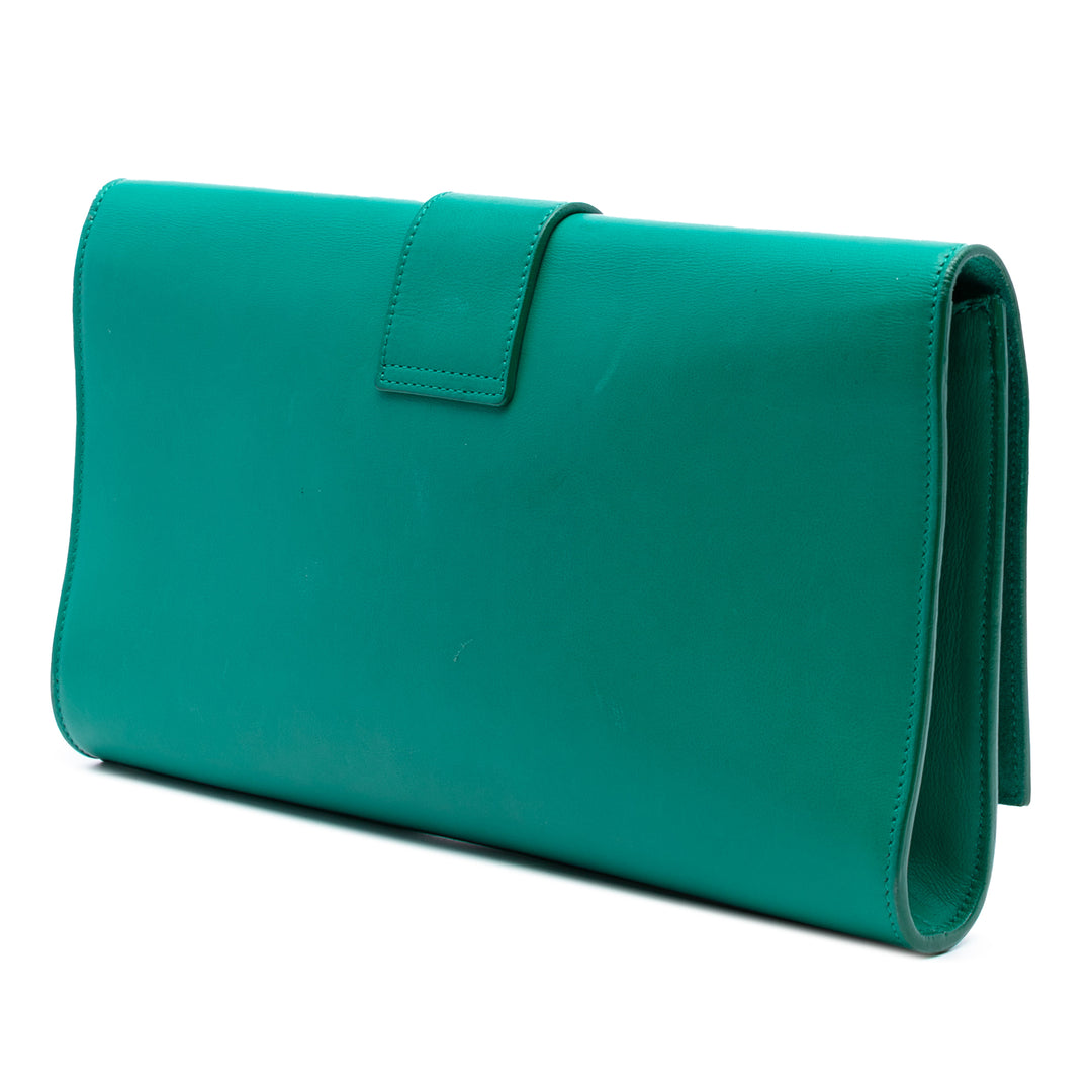 Saint Laurent Cuir Chyc Ligne Pochette Vert – GABY PARIS Authentique