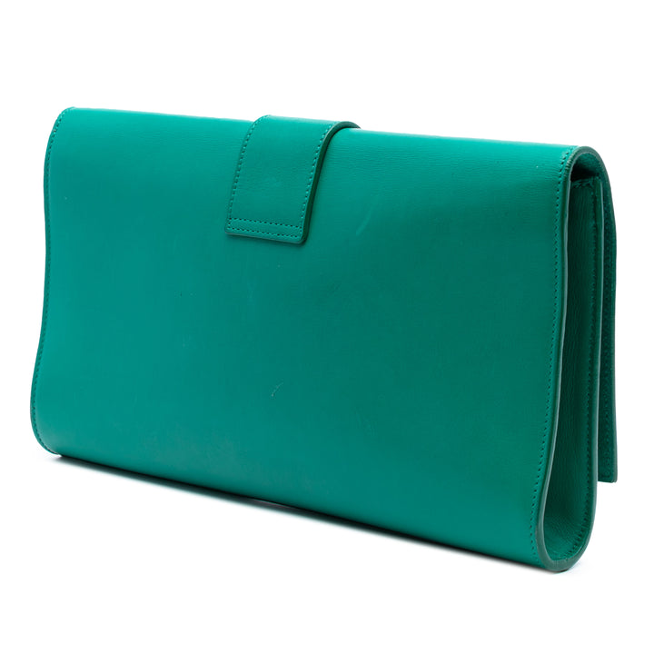 Saint Laurent Cuir Chyc Ligne Pochette Vert – GABY PARIS Authentique