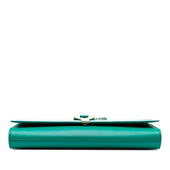 Saint Laurent Cuir Chyc Ligne Pochette Vert – GABY PARIS Authentique