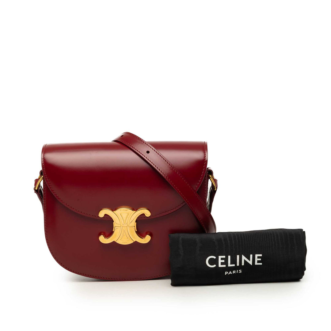 brillant Triomphe Besace Clea Sac Teen Cuir de veau Rouge