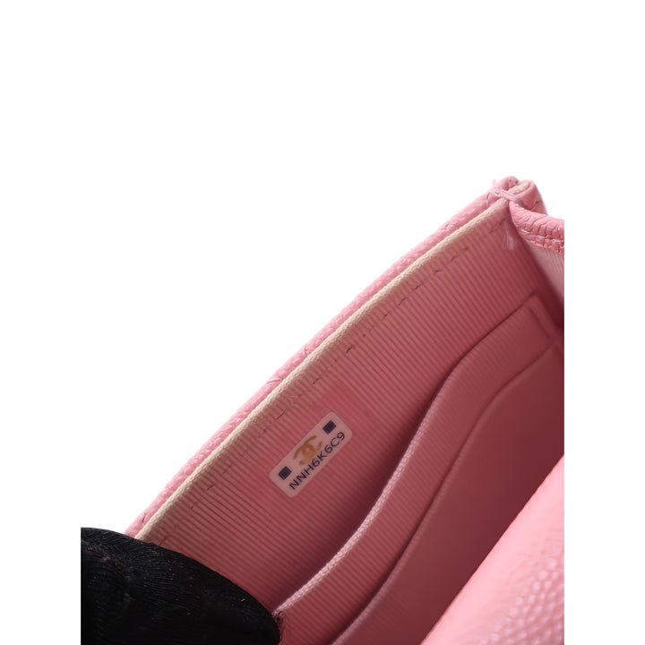 Chanel Pochette CC Matelassé avec chaîne Mini Cuir caviar Rose – vue 5 – GABY PARIS