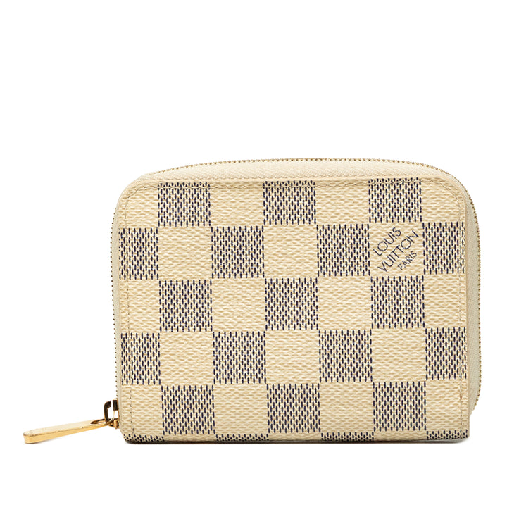 Louis Vuitton Porte-monnaie Zippy Damier Azur Blanc – vue principale – GABY PARIS