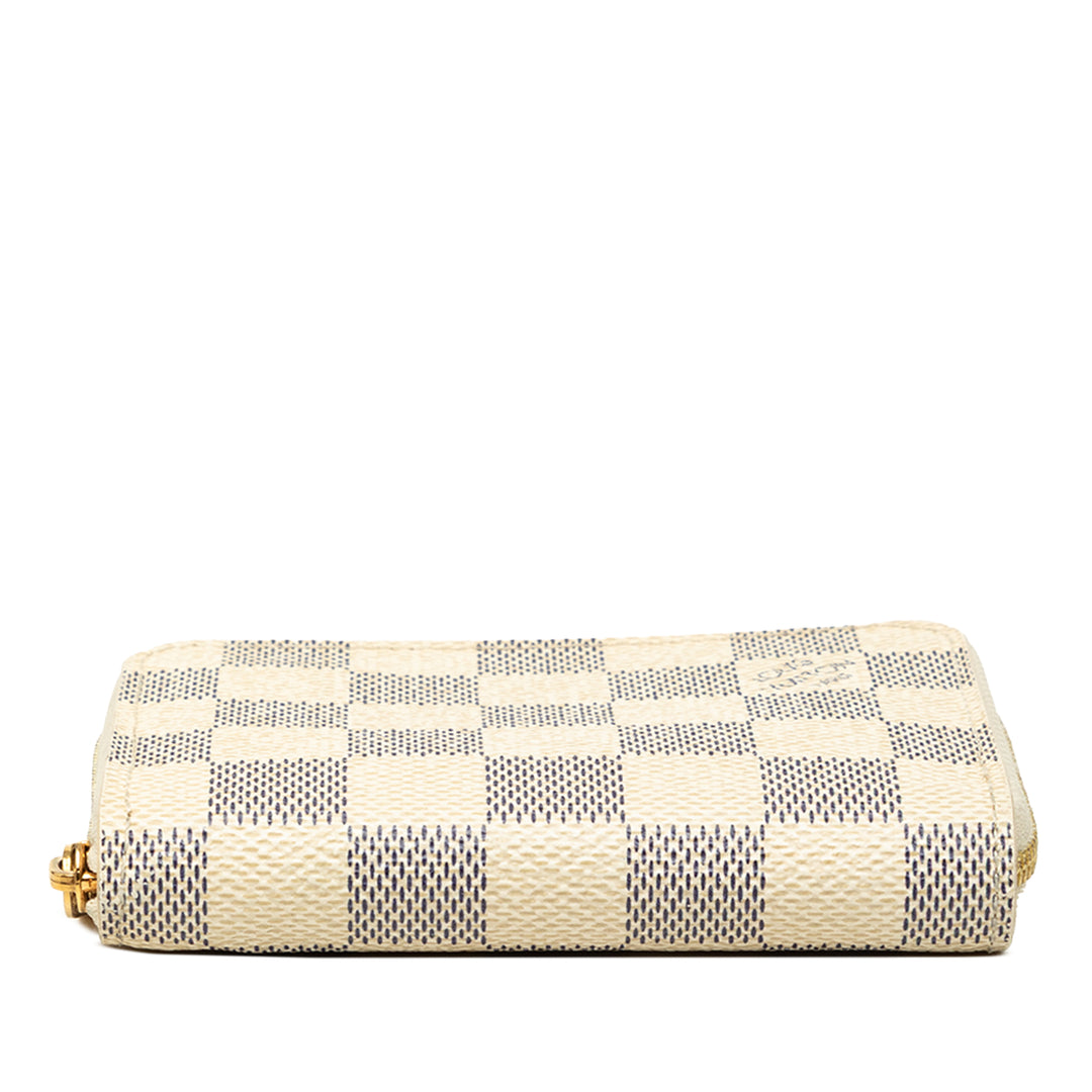 Louis Vuitton Porte-monnaie Zippy Damier Azur Blanc – vue 3 – GABY PARIS