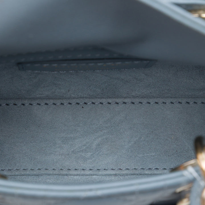 Dior Lady Dior Cannage Micro Cuir d'agneau Bleu – vue 4 – GABY PARIS